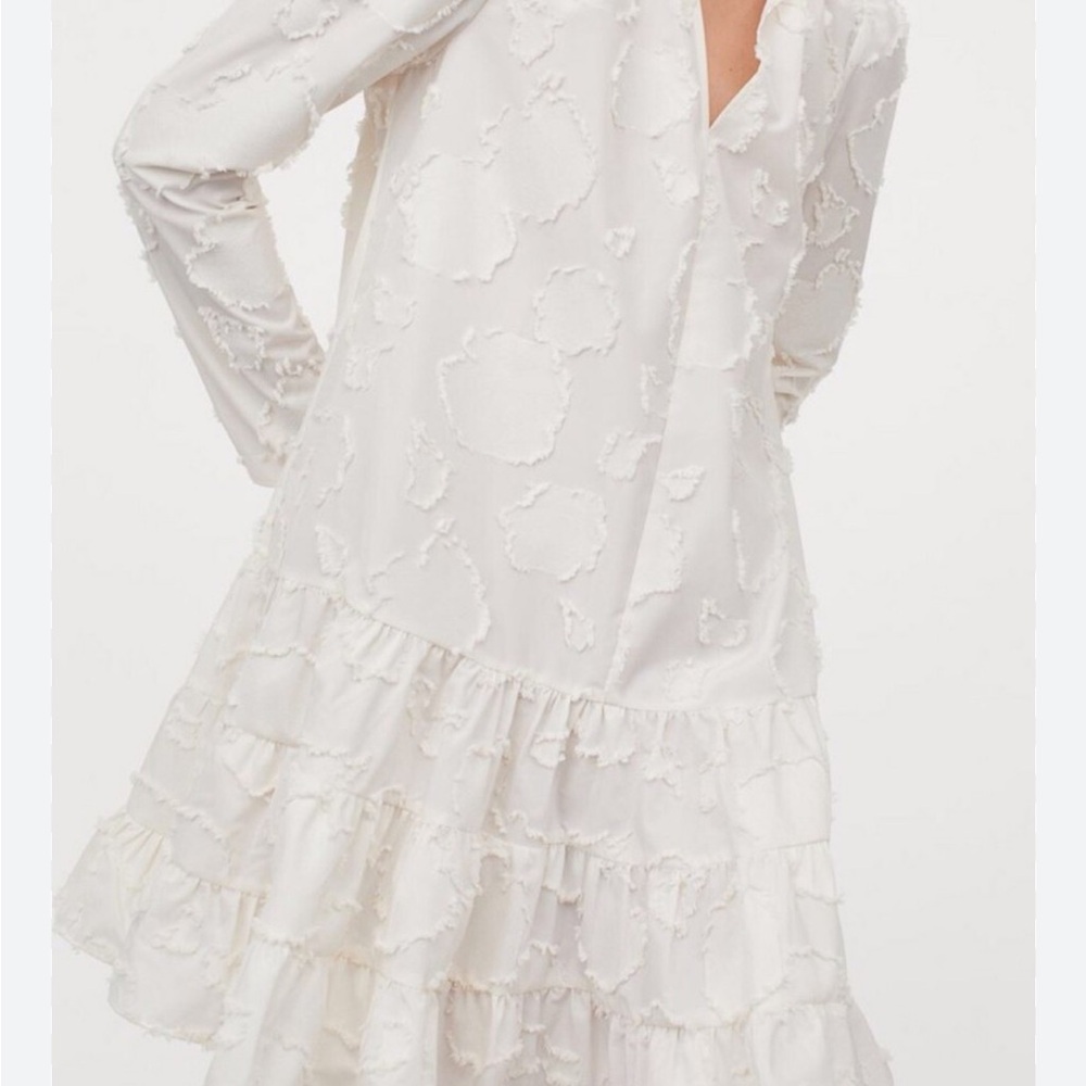 H&M Elegant White Ruffled Dress
